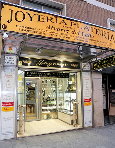 Fachada de la Joyería Álvarez del Valle en Madrid